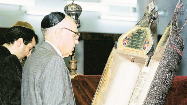 Tawfiq Safeer prepares for prayer in the synagogue of Baghdad, Saturday, March 21, 1998. Only about 76 Jews remain in Iraq, which once held the most prosperous and influential Jewish populations in the Middle East. But is now on the verge of extinction. 